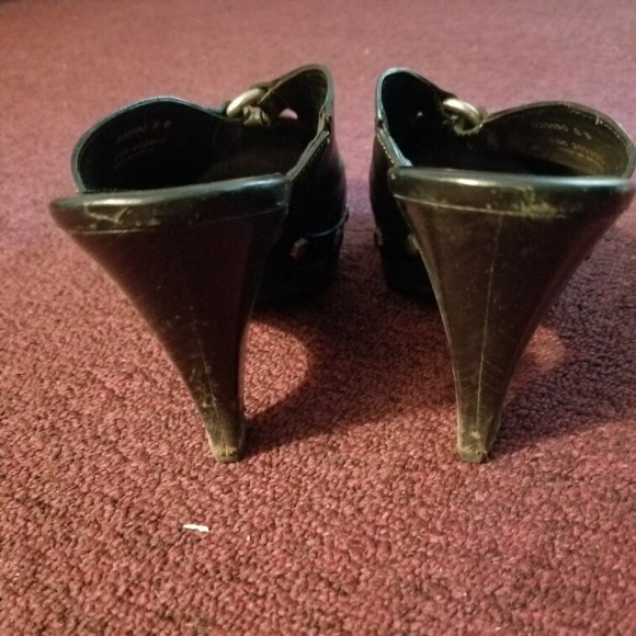 Cole Haan Black Studded Leather Clogs - Picture 3 of 7